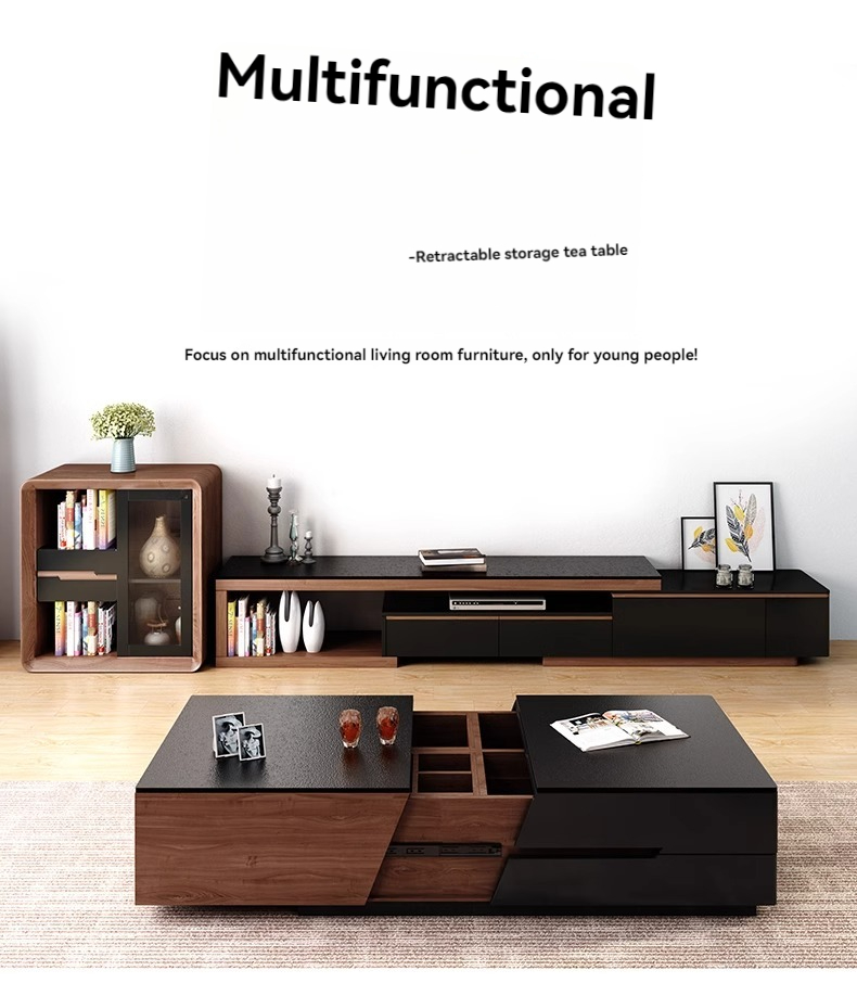 [Pre-order] Nordic coffee table TV cabinet combination simple modern multi-functional small living room furniture set coffee table-Smart-Living