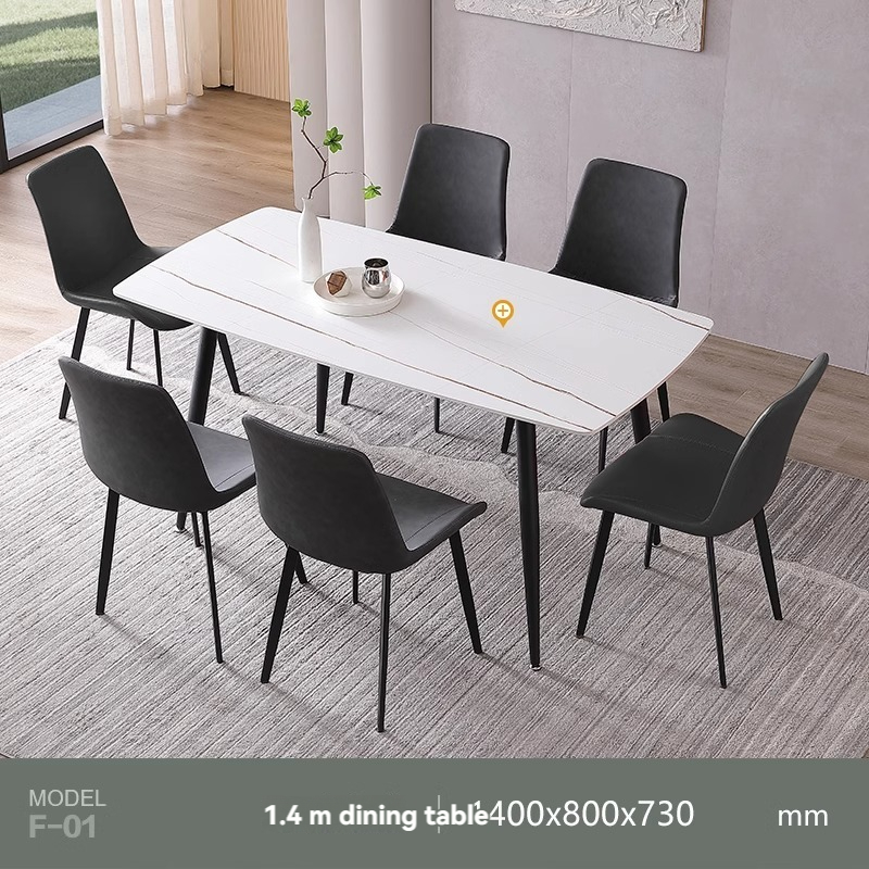 [Pre-order]  Muyue Light Luxury Slate Dining Table Modern Simple Home Small Apartment Dining Table Rectangular Nordic Dining Table and Chairs-Smart-Living