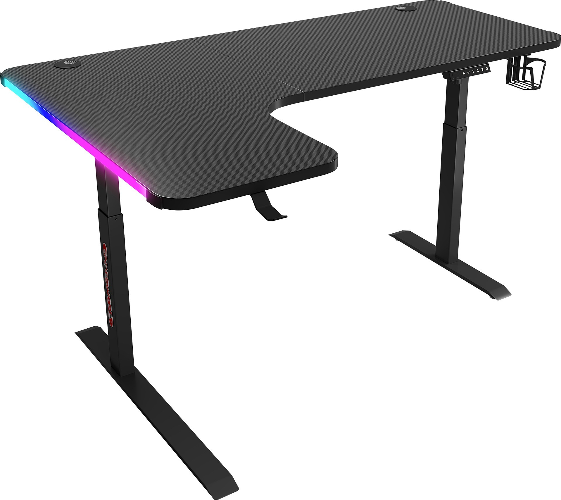 [Pre-order]  Smart Corner Lift Desk Carbon Fibre RGB Corner Gaming Desk Desk Desktop Desk Cross Border Foreign Trade L-Shape Computer Desk-Smart-Living