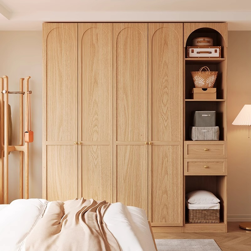 [Pre-order] Modern minimalist retro one door to top wardrobe for home use, bedroom, small unit, swing door, solid wood ecological board, large wardrobe-Smart-Living