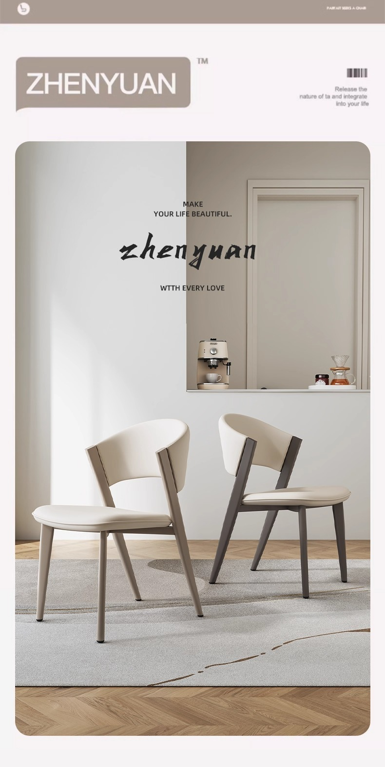 (PRE ORDER / BTO PACKAGE)-Italian Light Luxury Dining Chair – Modern Minimalist Home Chair for Dining Room, Designer Model Home Vanity Chair, Trendy Backrest Chair