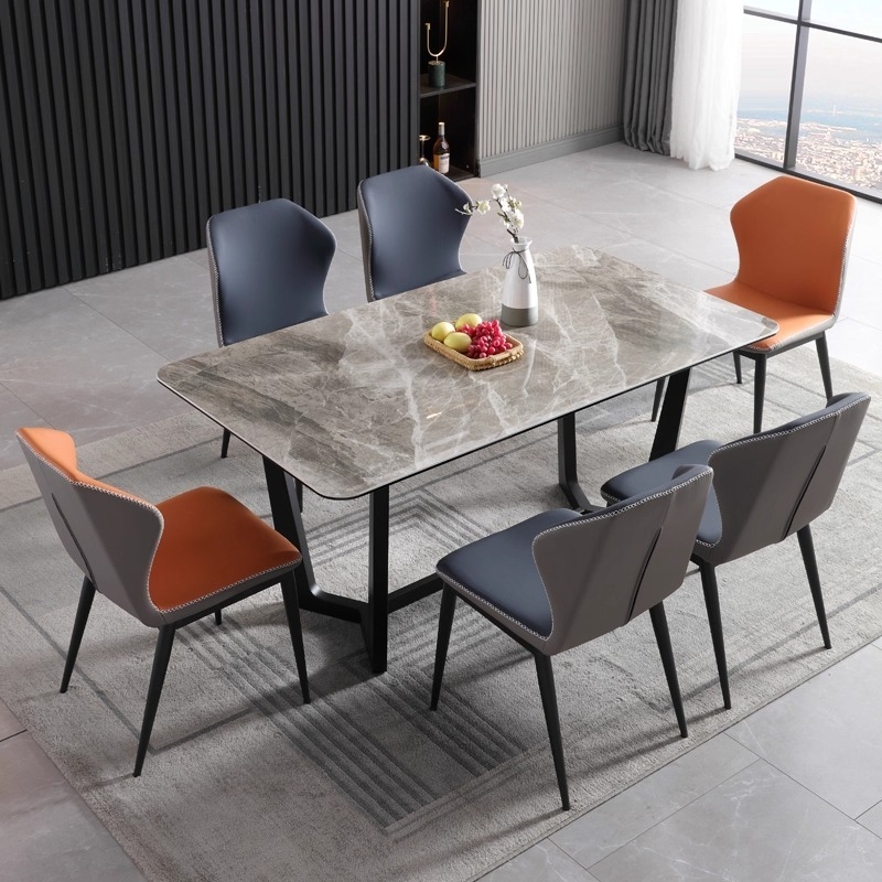 PRE ORDER / BTO PACKAGE - VR - Dinning Table - FD-C18 Rock plate dining table modern minimalist small apartment rectangle restaurant table store light luxury household