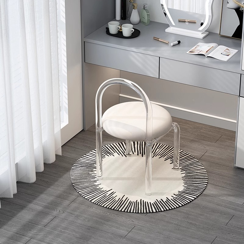 [Pre-order] Casual simple makeup chair net red dressing stool transparent high-end acrylic chair Nordic style dining table chair light luxury-Smart-Living
