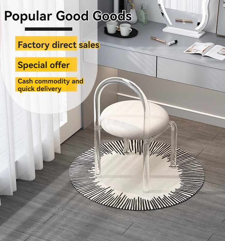 [Pre-order] Casual simple makeup chair net red dressing stool transparent high-end acrylic chair Nordic style dining table chair light luxury-Smart-Living