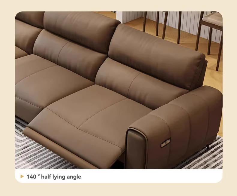 [Pre-order] Chivas official flagship shop electric function sofa Italian simple head leather multifunctional straight sofa light-Smart-Living