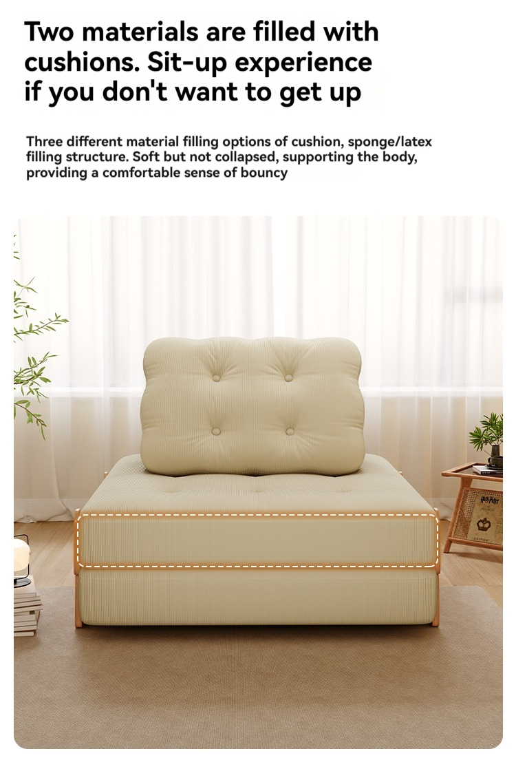 [Pre-order]  Lazy person sofa tofu block living room single sofa bed dual-purpose tatami sofa can sleep and lie folding-Smart-Living