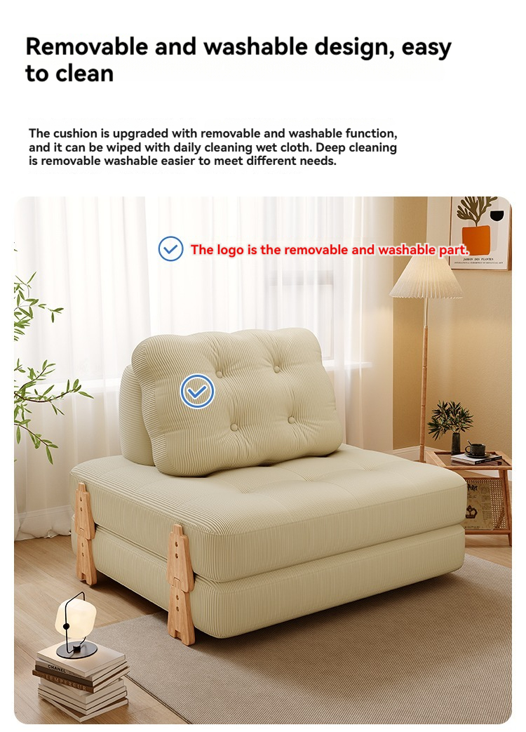 [Pre-order]  Lazy person sofa tofu block living room single sofa bed dual-purpose tatami sofa can sleep and lie folding-Smart-Living