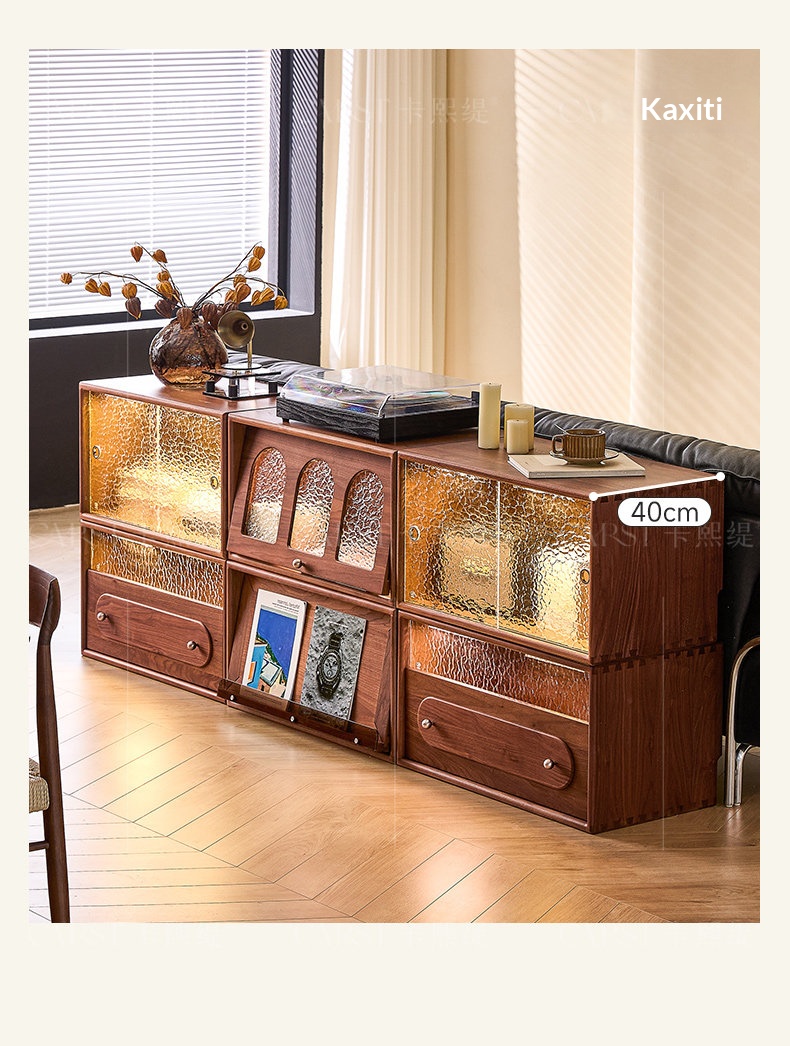 [PRE-ORDER] Customizable Solid Oak modular North American black walnut wood TV cabinet. 