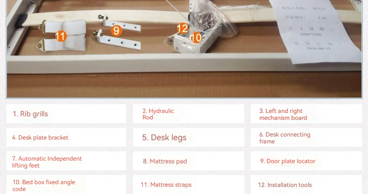 [Pre-order]  Electric folding invisible bed wall bed multi-function rollover automatic folding wall bed invisible bed desk bed hardware accessories-Smart-Living