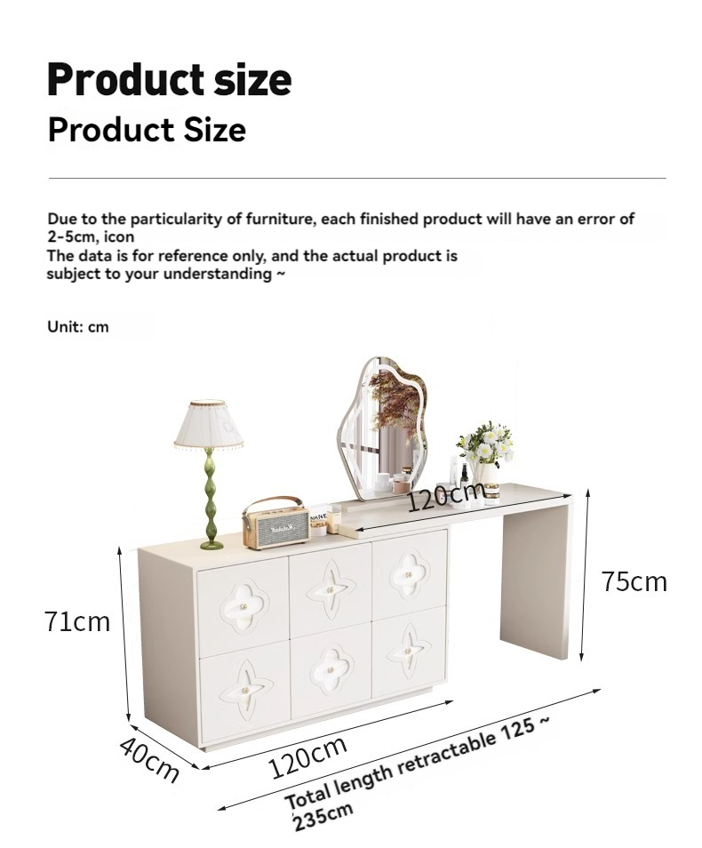 [Pre-order] Solid wood dressing table storage cabinet integrated cream style bedroom storage bucket modern simple bedside cabinet storage cabinet-Smart-Living