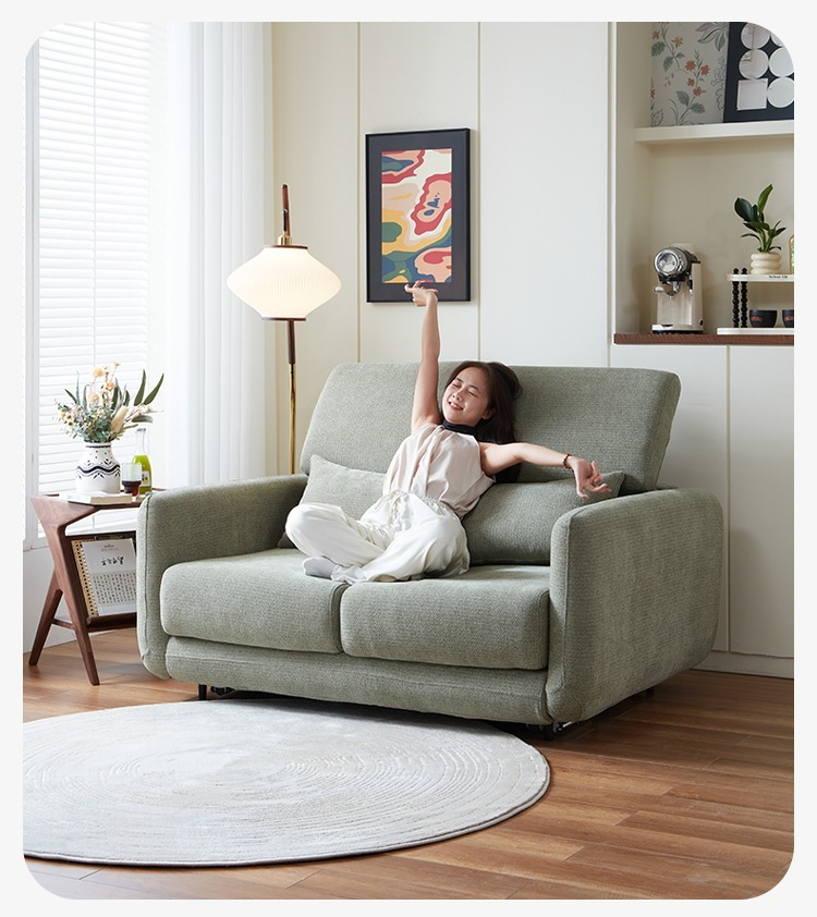 [Pre-order] T188 new Italian antique style ecological leather living room bedroom flat one folding dual-use straight sofa bed-Smart-Living