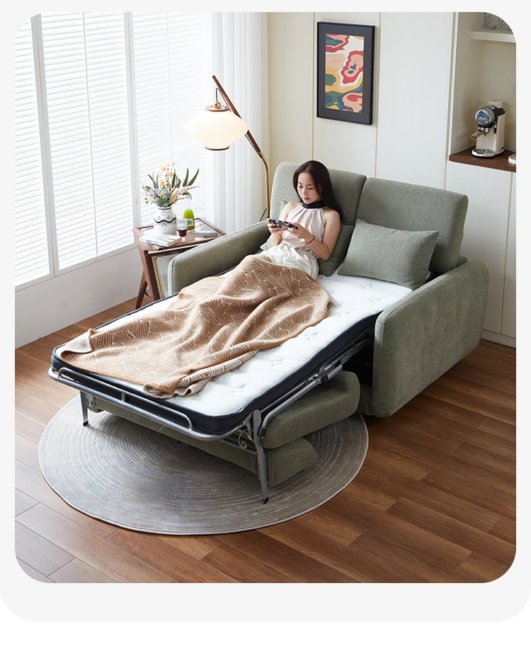 [Pre-order] T188 new Italian antique style ecological leather living room bedroom flat one folding dual-use straight sofa bed-Smart-Living