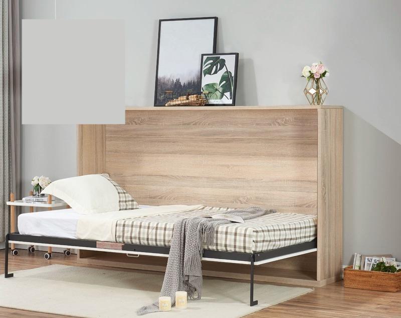 [Pre-order]  Nordic style rollover automatic leg invisible bed Folding bed hidden bed Multi-functional wall bed invisible smart home bed