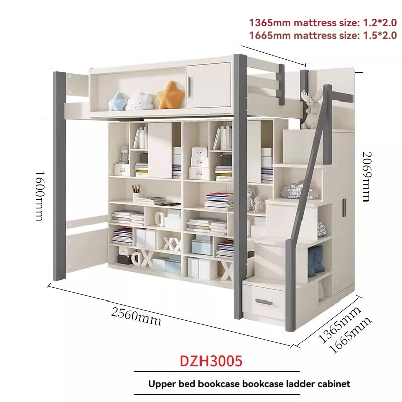 [Pre-order] Bed and table, home use, adult and child combination bed, integrated bunk bed, double layered bunk bed, high and low bed with wardrobe, desk-Smart-Living