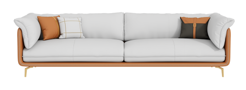 PRE ORDER / BTO PACKAGE - VR - SOFA - FD-8873 Office Sofa Genuine Leather Italian Style Coffee Table Set, Reception Lounge Area, Leisure Business Office Sofa Four-Seater