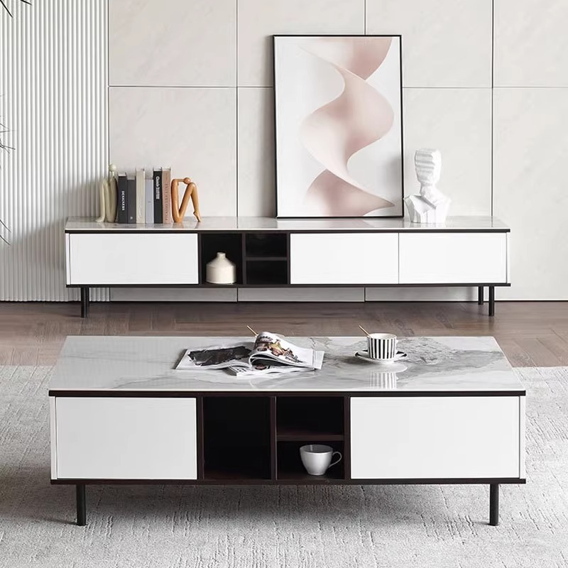 PRE ORDER / BTO PACKAGE - VR - Coffee Table - FD-616 Modern Minimalist Luxury Solid Surface Coffee Table for Small Living Room Household Use