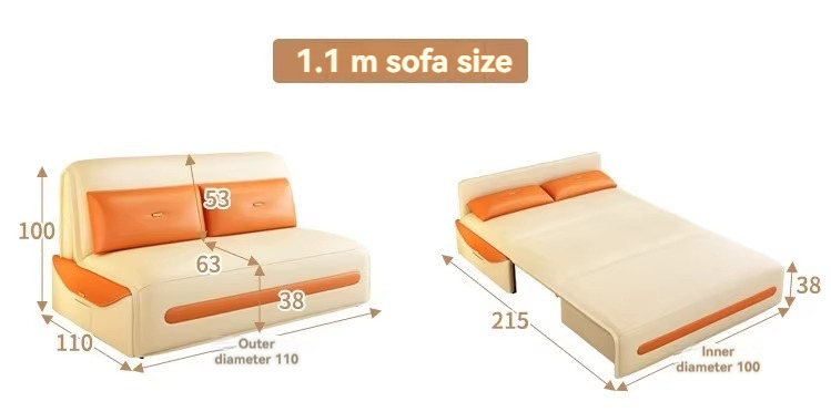 [Pre-ordr] Electric sofa bed, multi-functional, retractable, single and double, small apartment, living room, study, storage, anti-cat's claw cloth-Smart-Living