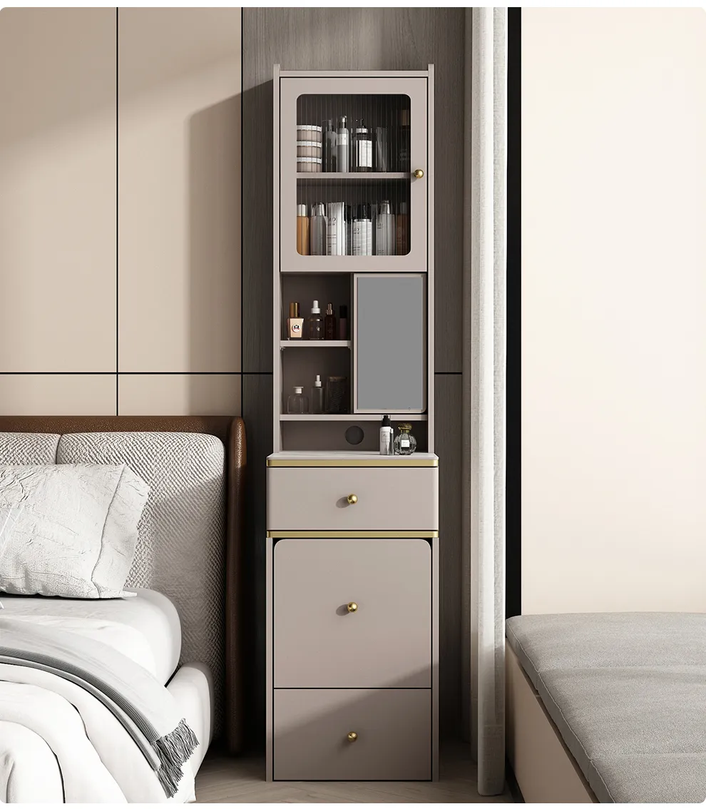 New style light luxury slate vanity table, small-sized, multi-functional, mini 40CM50, bedroom storage and makeup table
