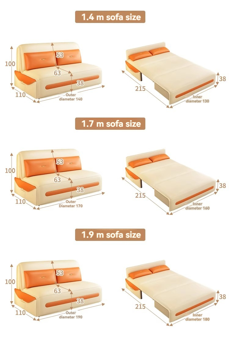 [Pre-ordr] Electric sofa bed, multi-functional, retractable, single and double, small apartment, living room, study, storage, anti-cat's claw cloth-Smart-Living