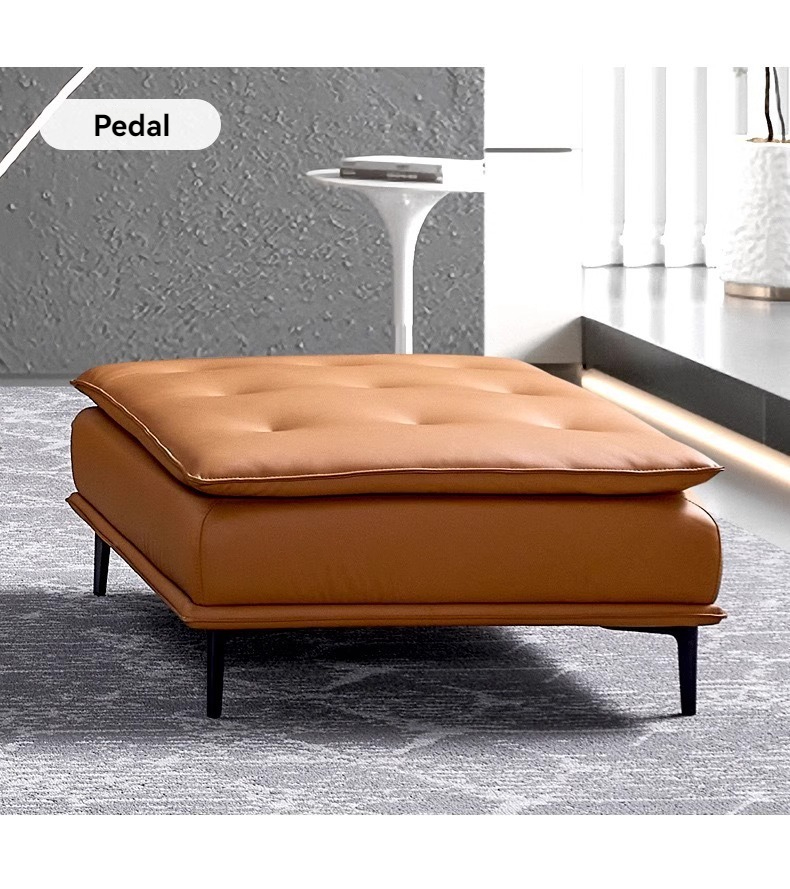 PRE ORDER / BTO PACKAGE - VR - SOFA - FD-146 Italian Minimalist Genuine Leather Sofa – Modern Simple Living Room Set, Compact/Small Apartment Combination, Straight-row High-back Cowhide Sofa