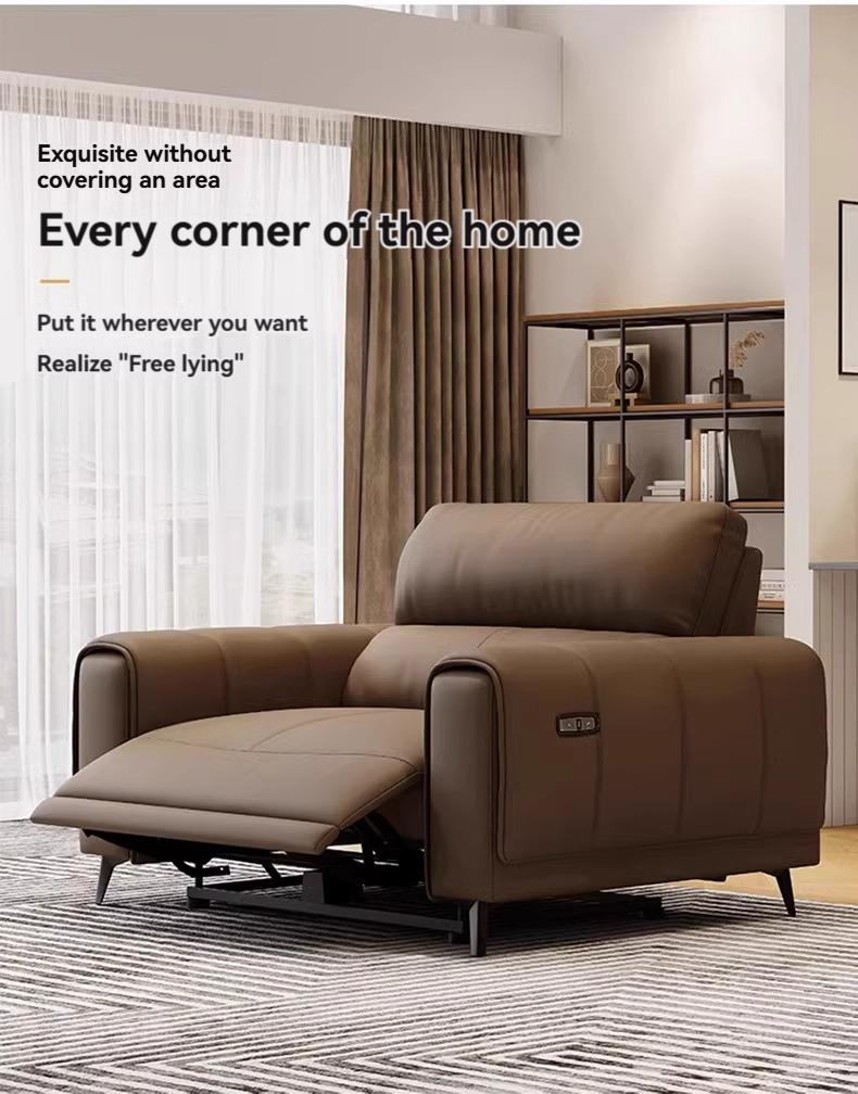 [Pre-order] Chivas official flagship shop electric function sofa Italian simple head leather multifunctional straight sofa light-Smart-Living