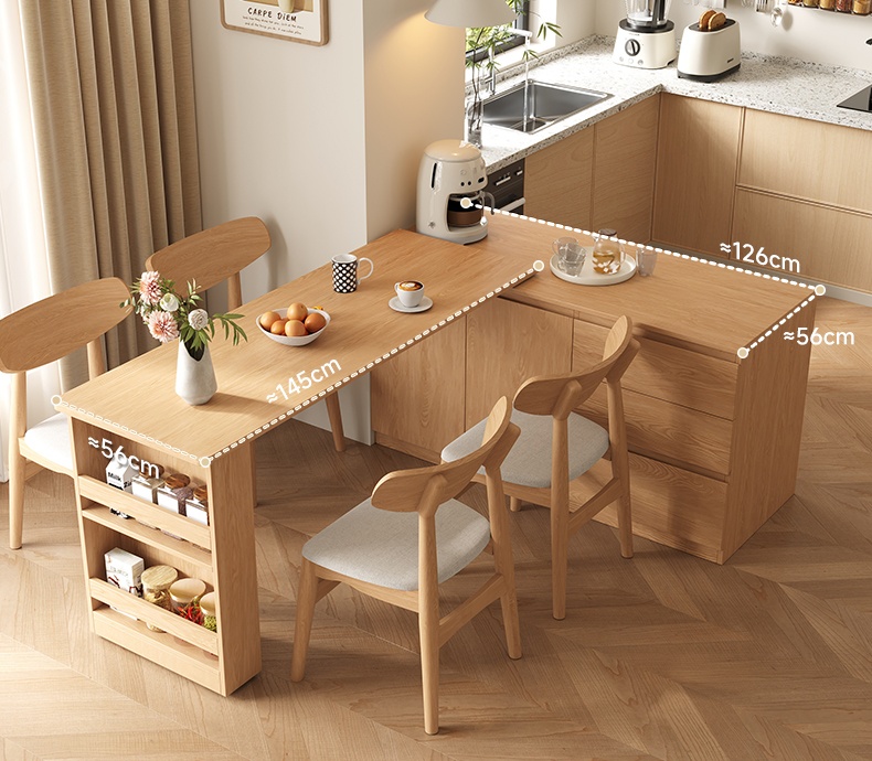 [PRE-ORDER] Guobu solid wood extendable rotating dining table
