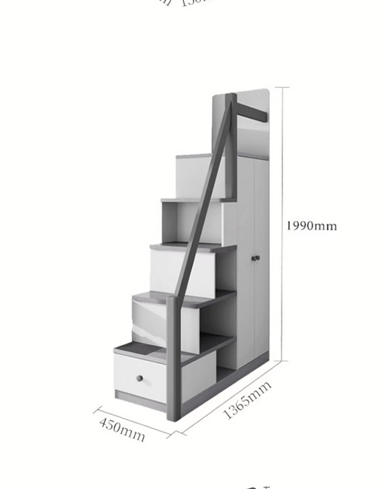 [Pre-order] Bed and table combination small unit solid wood bed column high and low bunk bed with desk and wardrobe integrated children's bed-Smart-Living