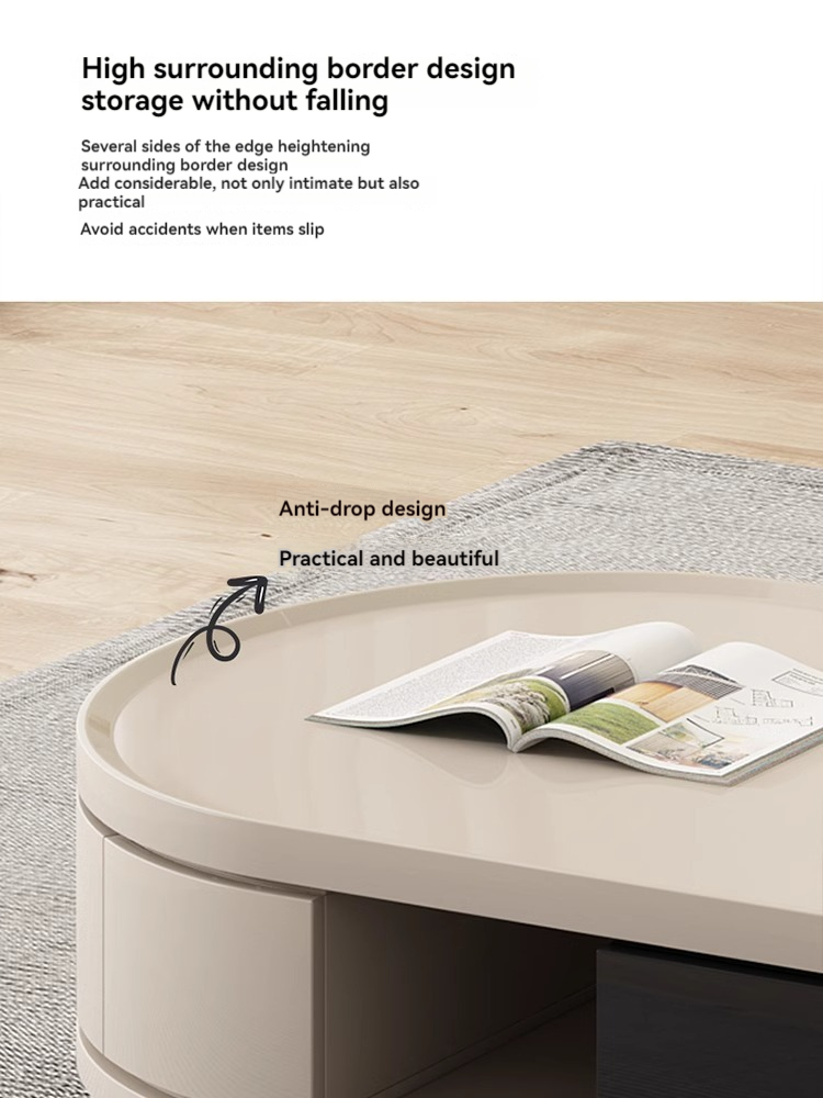 Light ulxury rock panel tea table TV cabinet combination of small apartment simple network red creative advanced sense tea table living room home-Smart-Living