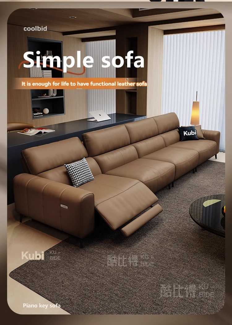 [Pre-order] Cool leather zero wall functional sofa, living room Italian minimalist electric sofa, space capsule multifunctional sofa-Smart-Living
