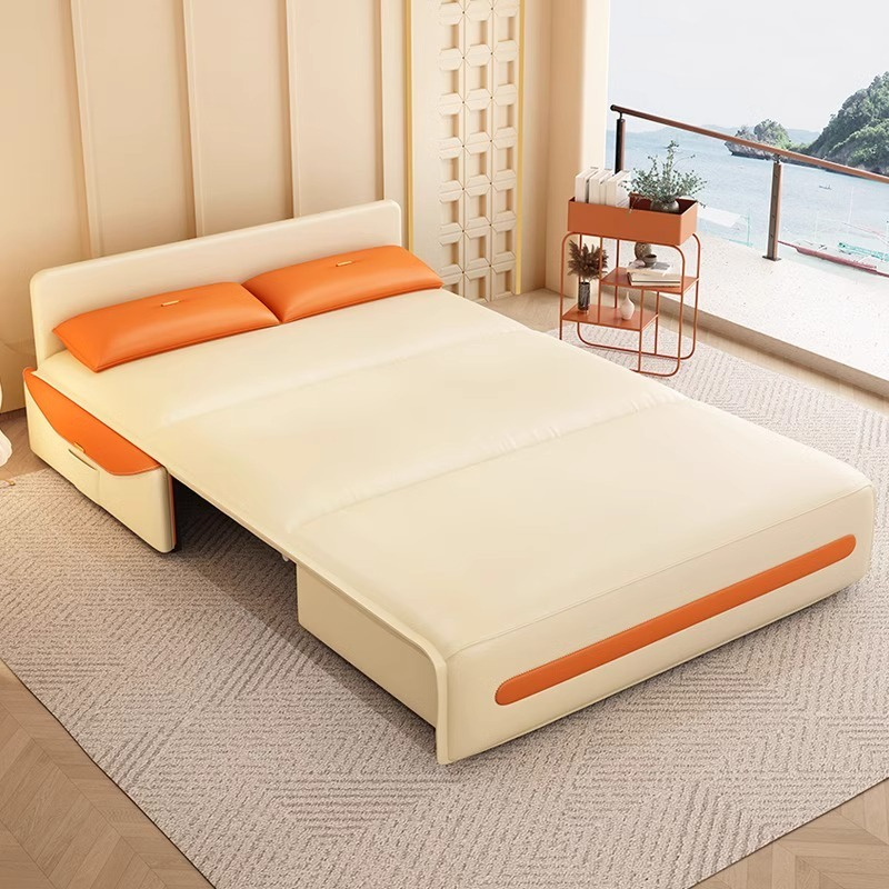 [Pre-ordr] Electric sofa bed, multi-functional, retractable, single and double, small apartment, living room, study, storage, anti-cat's claw cloth-Smart-Living