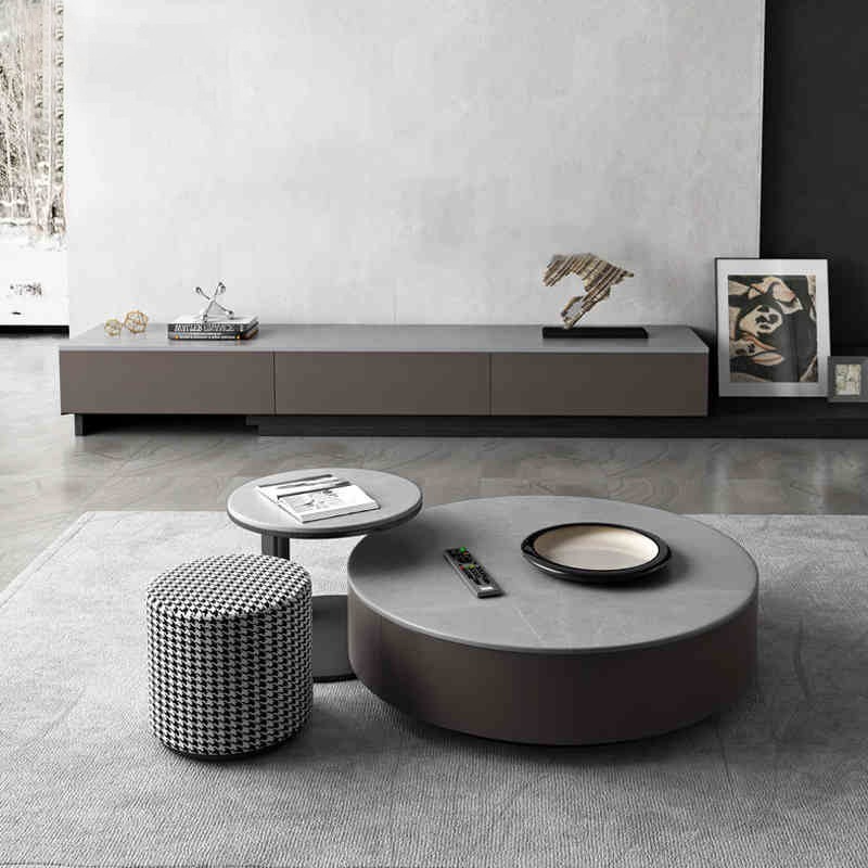 (Pre-Order/BTO Package)Luxury Modern Marble TV Stand, Living Room Minimalist Italian Style Extendable TV Cabinet, Small Apartment Glossy Paint Media Console