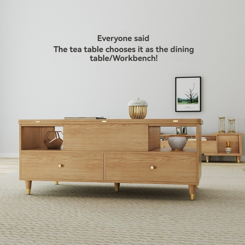 PRE ORDER / BTO PACKAGE - VR - Coffee table -S3013# Lift Coffee Table Convertible to Dining Table - Multi-functional Folding Modern Minimalist Nordic Style Living Room Furniture for Small Spaces with Storage