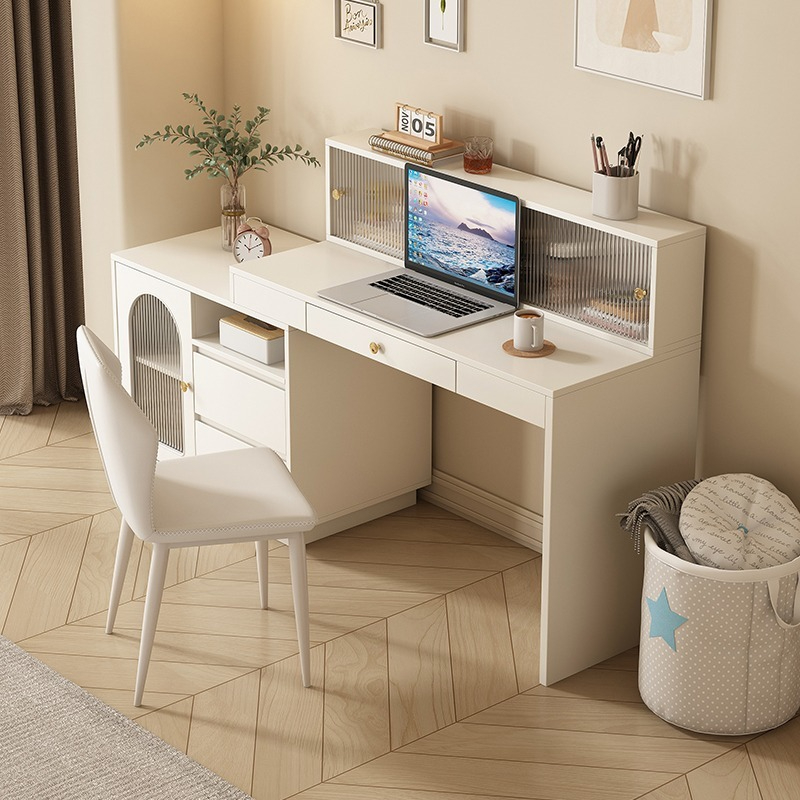 [Pre-order-BTO PACKAGE] Solid Wood Cream-Colored White Desk, Simple and Modern, Home Use, Bedroom Computer Table, Laptop Office Desk