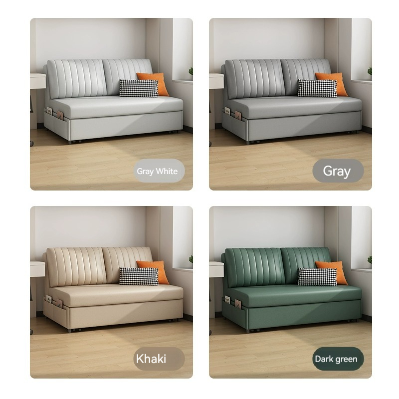 [Pre-order]  Cat scratch cloth sofa bed dual-purpose foldable multi-functional light luxury net celebrity technology leather double removable and washable sofa bed-Smart-Living