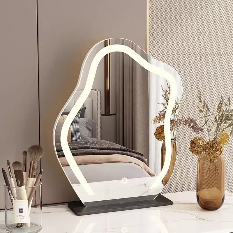[Pre-order] Internet celebrity cloud mirror smart LED desktop bedroom dressing table makeup mirror home creative with light creative table lamp-Smart-Living