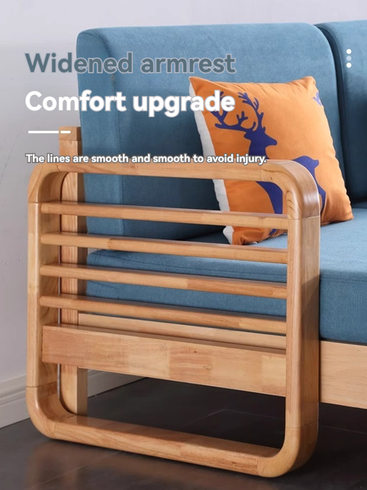 [Pre-order] Solid wood sofa bed small apartment living room study multifunctional foldable Nordic single double telescopic push-pull dual-purpose bed-Smart-Living