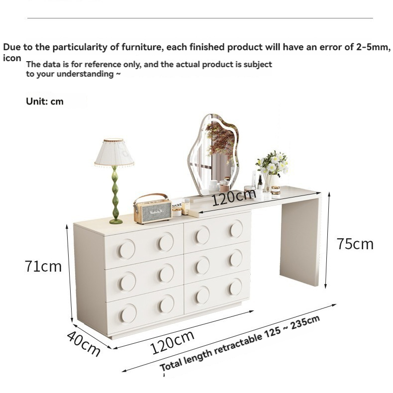 [Pre-order] Chinese ancient style dresser solid wood chest of drawers integrated telescopic lacquer bedroom bedside cabinet simple modern corner dressing table-Smart-Living