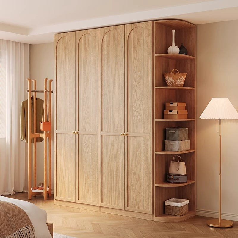 [Pre-order] Modern minimalist retro one door to top wardrobe for home use, bedroom, small unit, swing door, solid wood ecological board, large wardrobe-Smart-Living