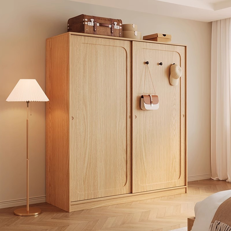 [Pre-order] Customizable wardrobe, sliding door, home master bedroom, sliding door wardrobe, ecological board, wooden wind coat cabinet, storage cabinet-Smart-Living