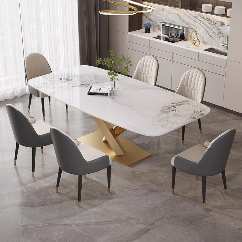 PRE ORDER / BTO PACKAGE - VR - Dinning Table - FD-C20 Modern Minimalist Italian-style Rectangular Dining Table – Light Luxury Rock Panel Design for Small Spaces