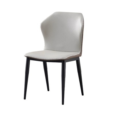 PRE ORDER / BTO PACKAGE - VR - Chair - FD-Y08 Modern minimalist dining chair, Nordic luxury home backrest chair, Italian-style hotel restaurant orange leather chair, dining table stool