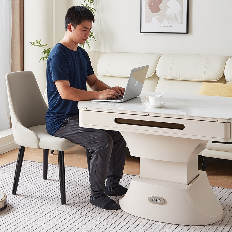 PRE ORDER / BTO PACKAGE - VR - Coffee table -2024#  Smart Electric Lift Coffee Table, Dual-Purpose Dining Table for Living Room, Compact Home Multi-Function Modern Folding Tea Table with Rock Panel