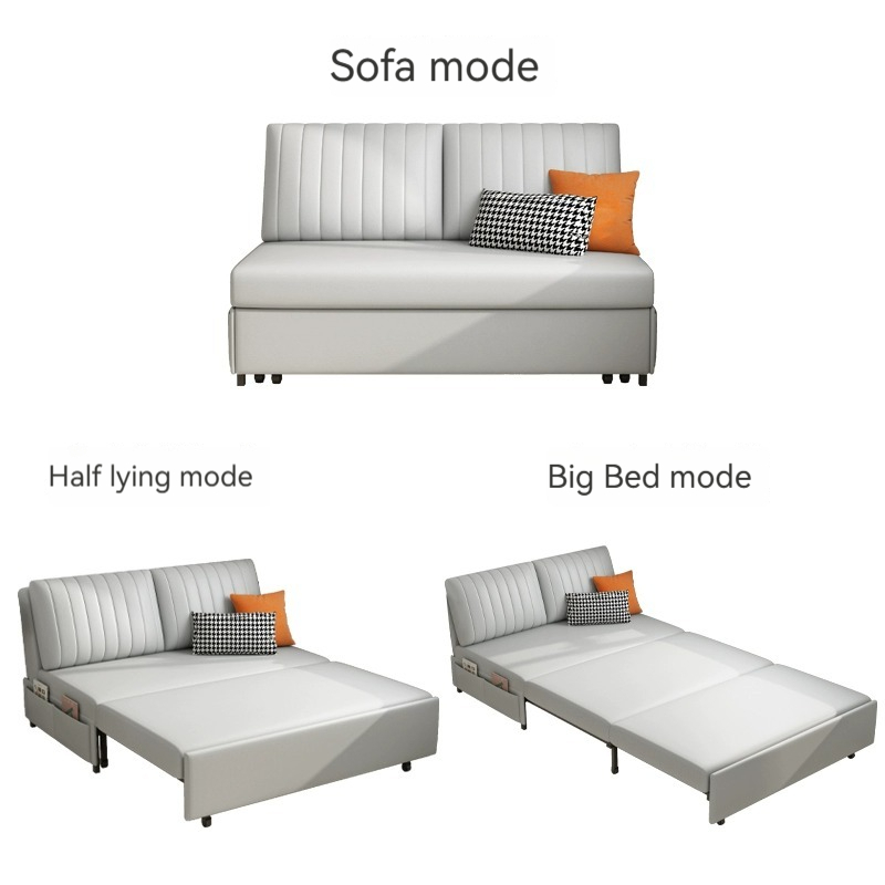 [Pre-order]  Cat scratch cloth sofa bed dual-purpose foldable multi-functional light luxury net celebrity technology leather double removable and washable sofa bed-Smart-Living