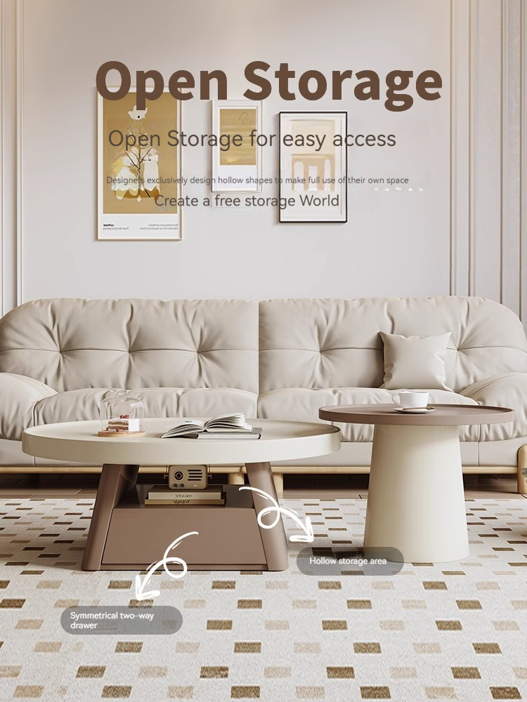 [Pre-order] Coffee table living room home Italian minimalist small apartment designer light luxury circular creative high-level sense edge few-Smart-Living