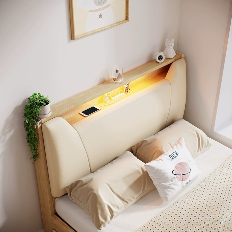 [Pre-order]  Wooden Moon Storage Bed Modern and minimalist tatami, Nordic household bedroom, small room, space saving 1.2 meters, single bed-Smart-Living