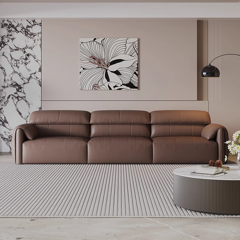 [Pre-order] Duzevan Italian head layer cowhide leather sofa elephant ears zero leaning wall electric function telescopic sofa bed-Smart-Living