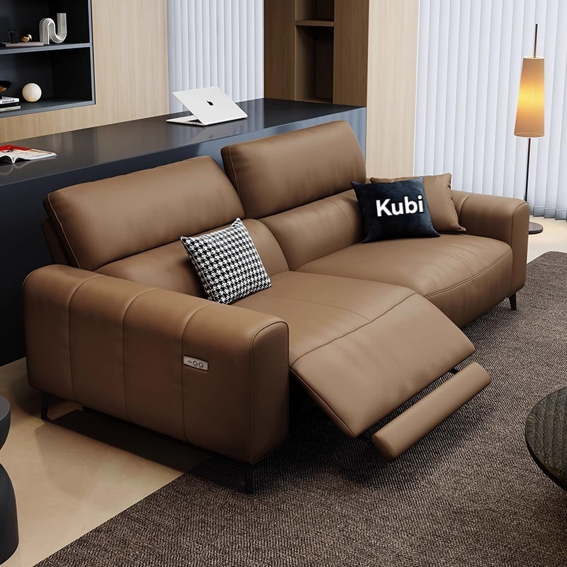 [Pre-order] Cool leather zero wall functional sofa, living room Italian minimalist electric sofa, space capsule multifunctional sofa-Smart-Living