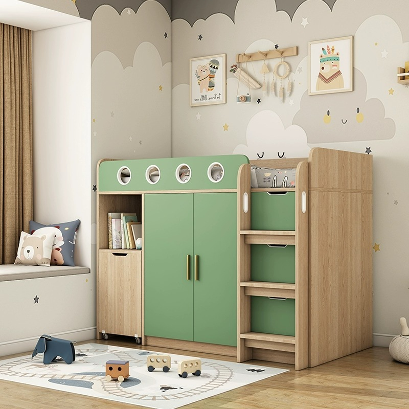 [Pre-order] Nordic children's bed elevated bed bed bed under cabinet desk bed wardrobe one multi-functional tatami bedding combination-Smart-Living