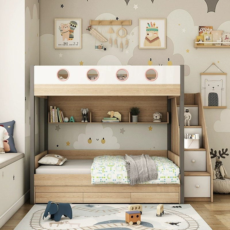 [Pre-order] Children's bed bunk bed with width high and low bed multi-functional combination double bed storage bed mother bed tow bed small apartment type-Smart-Living