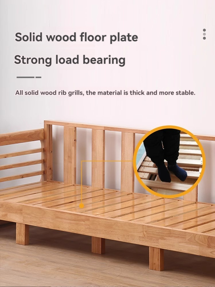 [Pre-order] Solid wood sofa bed small apartment living room study multifunctional foldable Nordic single double telescopic push-pull dual-purpose bed-Smart-Living